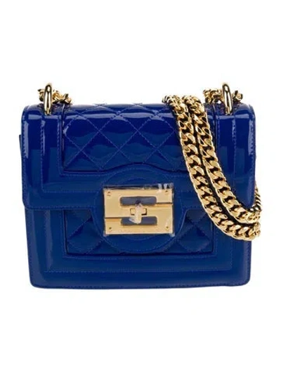 Pre-owned Samantha Sung Patent Leather Crossbody Bag W/ Tags In Blue