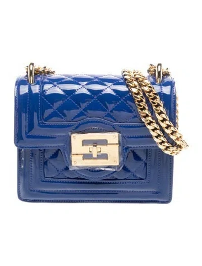 Pre-owned Samantha Sung Patent Leather Crossbody Bag W/ Tags In Blue