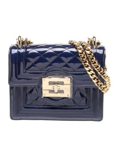 Pre-owned Samantha Sung Patent Leather Crossbody Bag W/ Tags In Blue