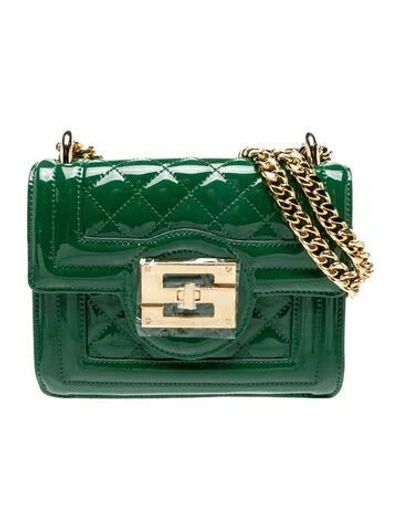 Pre-owned Samantha Sung Patent Leather Crossbody Bag W/ Tags In Green