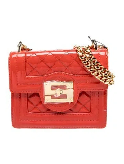 Pre-owned Samantha Sung Patent Leather Crossbody Bag W/ Tags In Orange