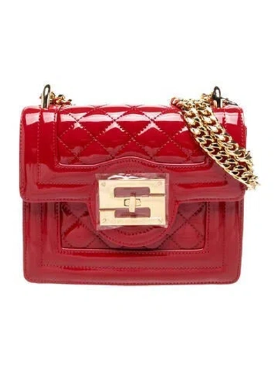 Pre-owned Samantha Sung Patent Leather Crossbody Bag W/ Tags In Red