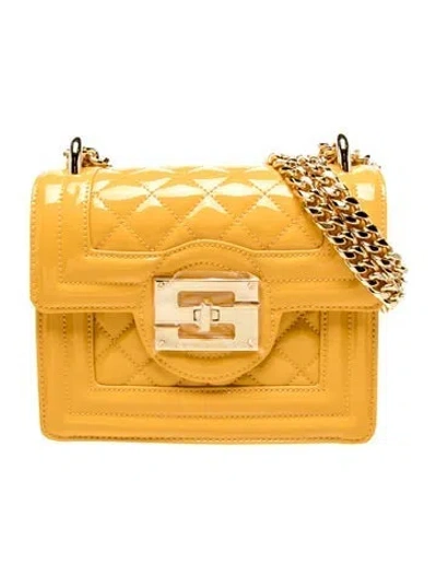 Pre-owned Samantha Sung Patent Leather Crossbody Bag W/ Tags In Yellow