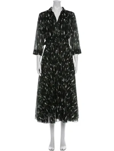 Pre-owned Samantha Sung Patterned Midi Length Dress W/ Tags In Black