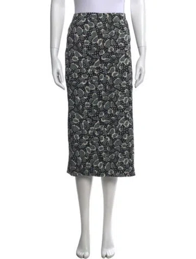 Pre-owned Samantha Sung Patterned Midi Length Skirt In Black