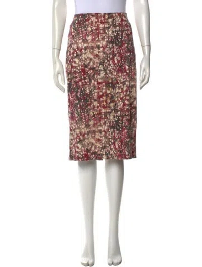 Pre-owned Samantha Sung Patterned Midi Length Skirt In Multi