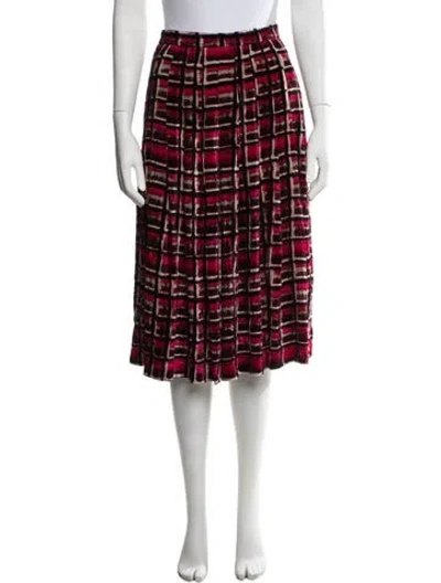 Pre-owned Samantha Sung Patterned Midi Length Skirt In Red