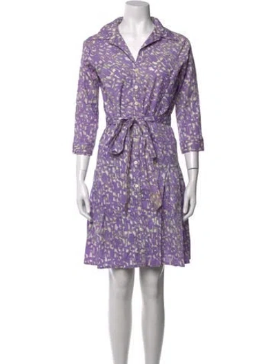 Pre-owned Samantha Sung Patterned Mini Dress In Purple