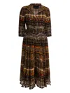 Samantha Sung Plaid Belted Dress In Brown