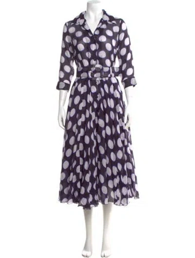 Pre-owned Samantha Sung Polka Dot Print Long Dress In Multi
