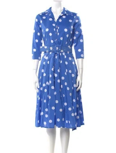 Pre-owned Samantha Sung Polka Dot Print Long Dress In Multi