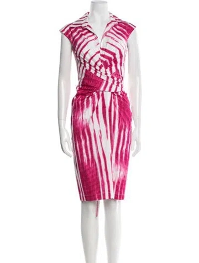 Pre-owned Samantha Sung Printed Knee-length Dress In Multi
