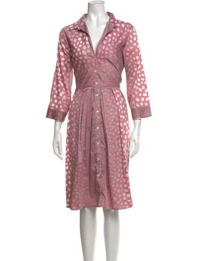 Pre-owned Samantha Sung Printed Knee-length Dress In Pink