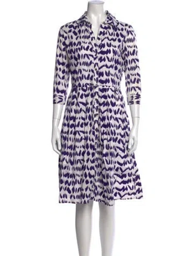 Pre-owned Samantha Sung Printed Knee-length Dress In Purple