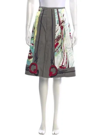 Pre-owned Samantha Sung Printed Knee-length Skirt In Multi