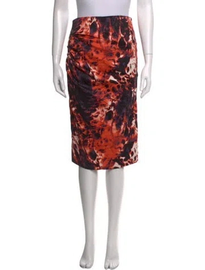 Pre-owned Samantha Sung Printed Knee-length Skirt In Red