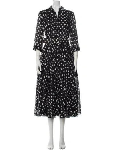 Pre-owned Samantha Sung Printed Long Dress In Black