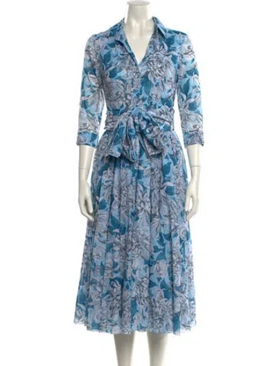 Pre-owned Samantha Sung Printed Long Dress W/ Tags In Multi