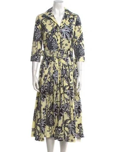 Pre-owned Samantha Sung Printed Long Dress W/ Tags In Neutral