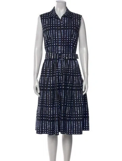 Pre-owned Samantha Sung Printed Midi Length Dress In Black