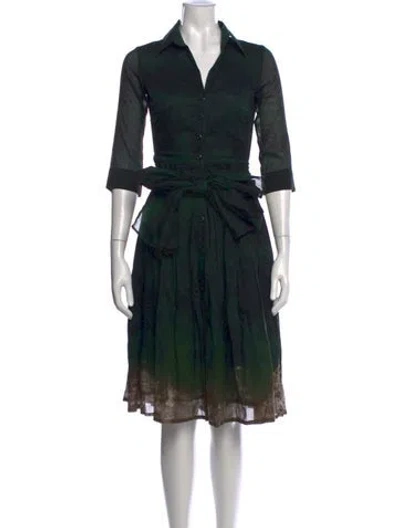 Pre-owned Samantha Sung Printed Midi Length Dress In Black