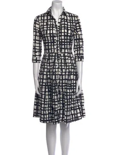 Pre-owned Samantha Sung Printed Midi Length Dress In Multi