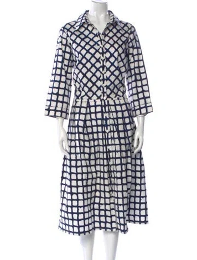 Pre-owned Samantha Sung Printed Midi Length Dress In Multi