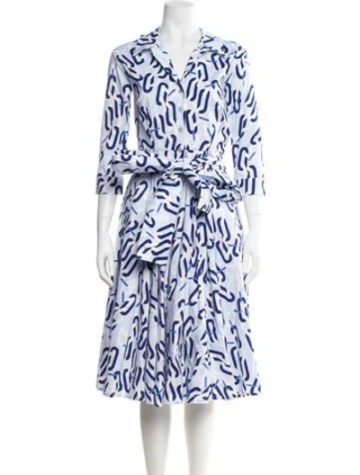 Pre-owned Samantha Sung Printed Midi Length Dress In Multi