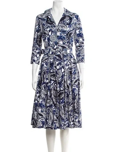 Pre-owned Samantha Sung Printed Midi Length Dress In Multi