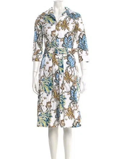 Pre-owned Samantha Sung Printed Midi Length Dress In Multi