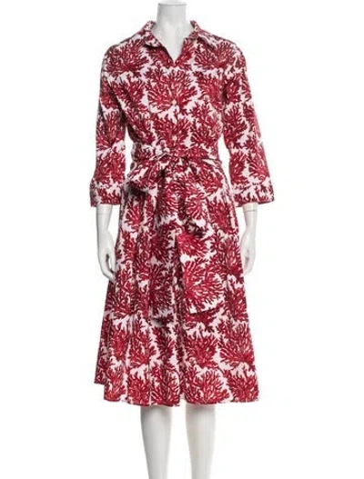 Pre-owned Samantha Sung Printed Midi Length Dress In Multi