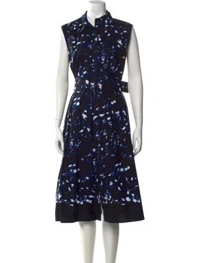 Pre-owned Samantha Sung Printed Midi Length Dress In Neutral