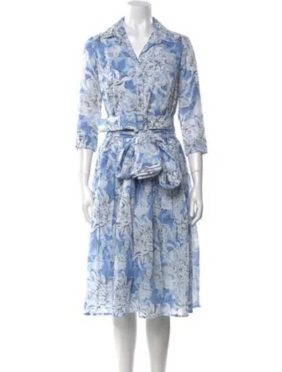 Pre-owned Samantha Sung Printed Midi Length Dress W/ Tags In Multi