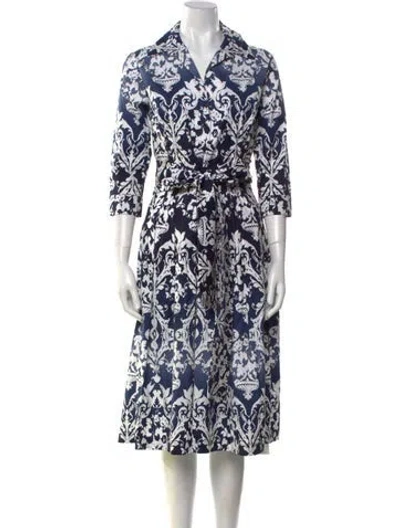 Pre-owned Samantha Sung Printed Midi Length Dress W/ Tags In Multi