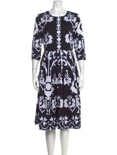 Pre-owned Samantha Sung Printed Midi Length Dress W/ Tags In Multi