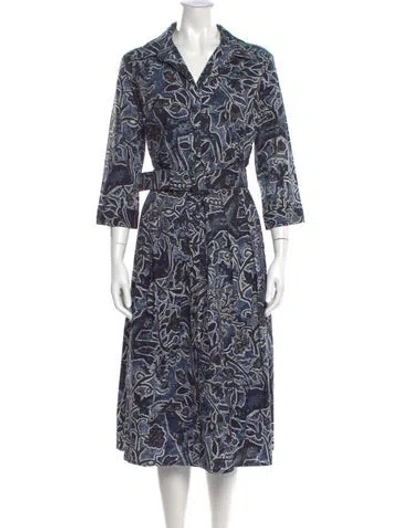 Pre-owned Samantha Sung Printed Midi Length Dress W/ Tags In Multi