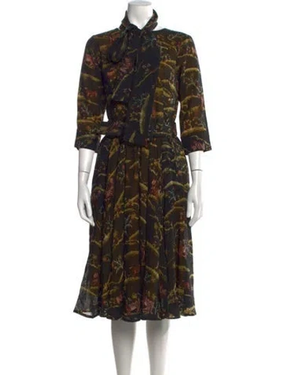Pre-owned Samantha Sung Printed Midi Length Dress W/ Tags In Multicolor