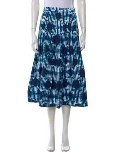 Pre-owned Samantha Sung Printed Midi Length Skirt In Blue
