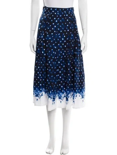 Pre-owned Samantha Sung Printed Midi Length Skirt In Blue