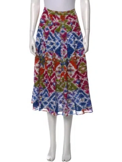 Pre-owned Samantha Sung Printed Midi Length Skirt In Multi