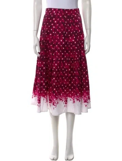 Pre-owned Samantha Sung Printed Midi Length Skirt In Pink
