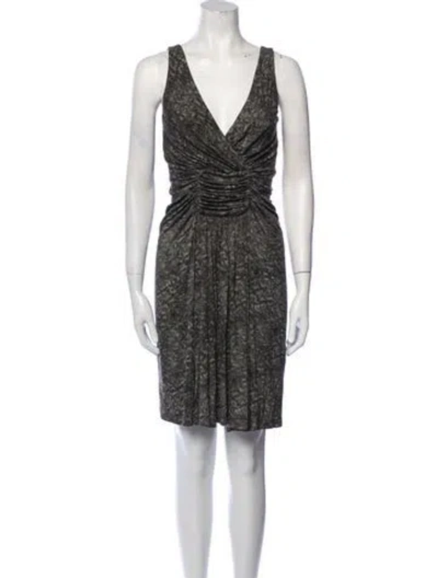Pre-owned Samantha Sung Printed Mini Dress In Green