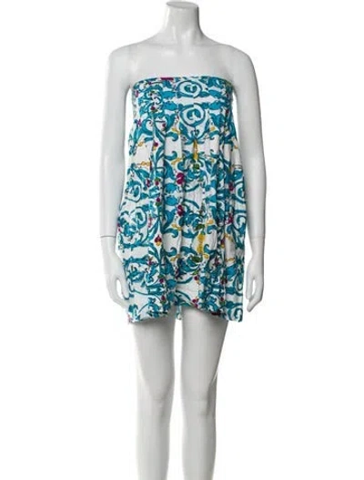 Pre-owned Samantha Sung Printed Mini Dress W/ Tags In White