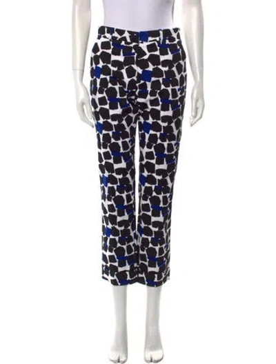 Pre-owned Samantha Sung Printed Straight Leg Pants In Black
