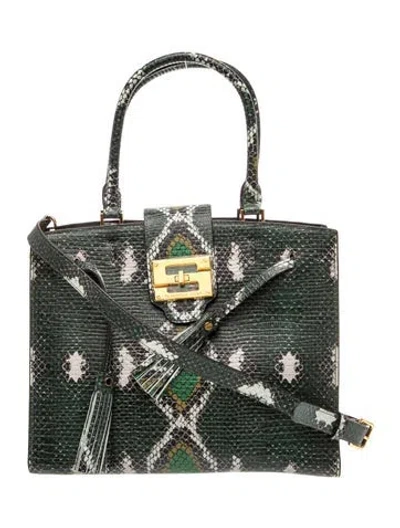 Pre-owned Samantha Sung Python Top Handle Bag W/ Tags In Multicolor