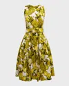 Samantha Sung Rose Belted Pineapple-print A-line Dress In Animal Print