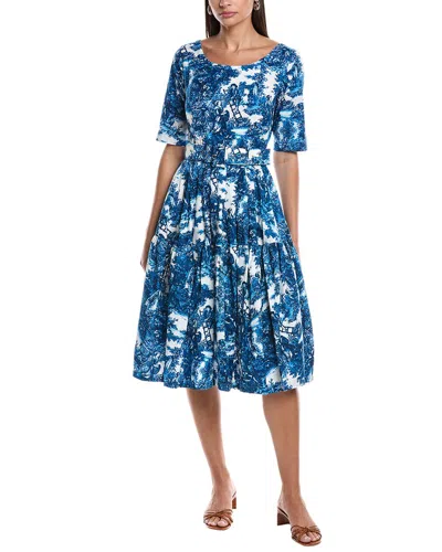 Samantha Sung Rose Midi Dress In Blue