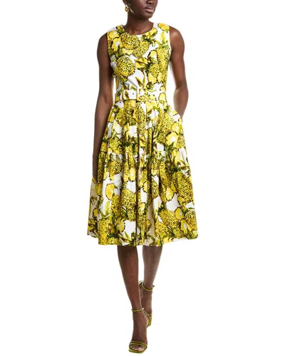 Samantha Sung Rose Midi Dress In Yellow