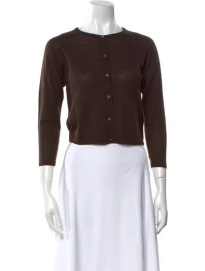 Pre-owned Samantha Sung Silk Crew Neck Sweater W/ Tags In Brown