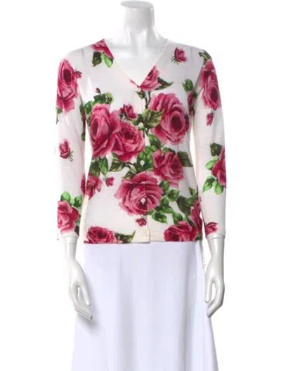 Pre-owned Samantha Sung Silk Floral Print Sweater W/ Tags